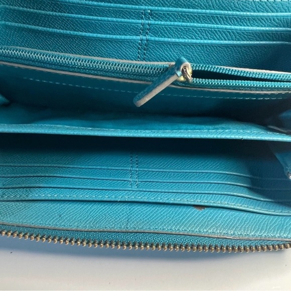 Coach Teal Studded Women's Wallet - Picture 6 of 7
